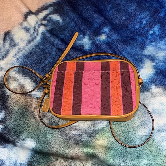 Women’s coach mini camera bag in signature jacquard w/stripes multicolored - Picture 4 of 9